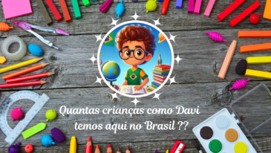 Imagem com findo cinzal, com lápis de cor nas boras, no centro o desenho de um menino, há a frase quantas crianças como o davi temos no Brasil